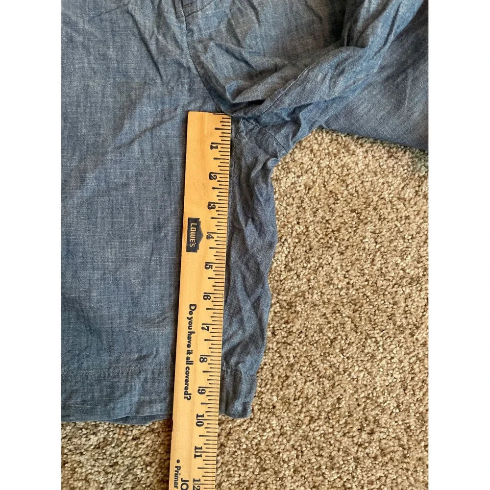 Polo Ralph Lauren Mens Shorts 42 Blue Lightweight Chambray Flat Front Casual
